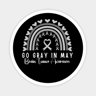 Go Gray In May Gray Awareness Ribbon (Brain Tumor/Cancer) Magnet